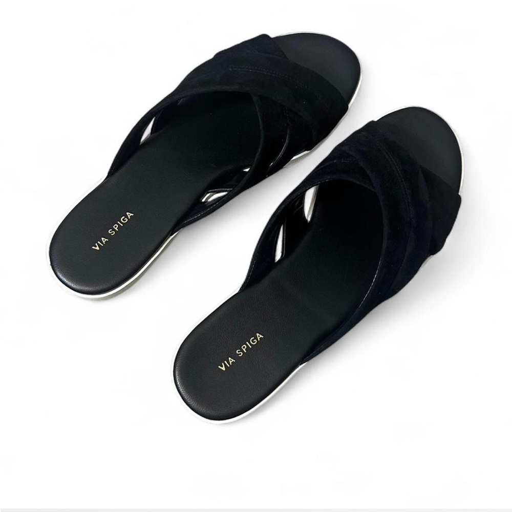 ‎Via Spiga Criss Cross Slide Sandals